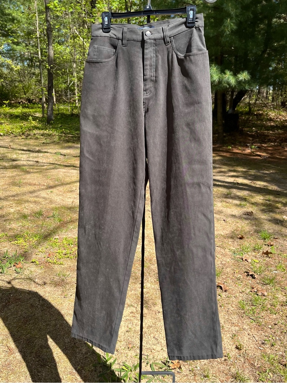90s Bill Blass Jeans Faux Suede Green Mom Jeans High-Waisted Size 6 Earthy Boho